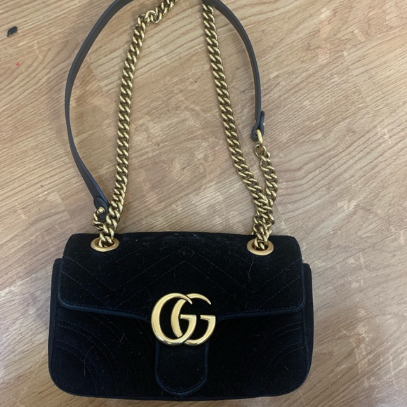 Authentic Gucci Small Velvet Marmont - Picture 1 of 9